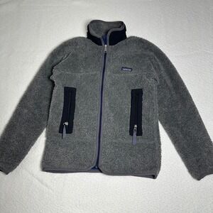 Vintage Patagonia Retro Pile Fleece PEF Jacket Full Zip Made in USA Gray Mens XS